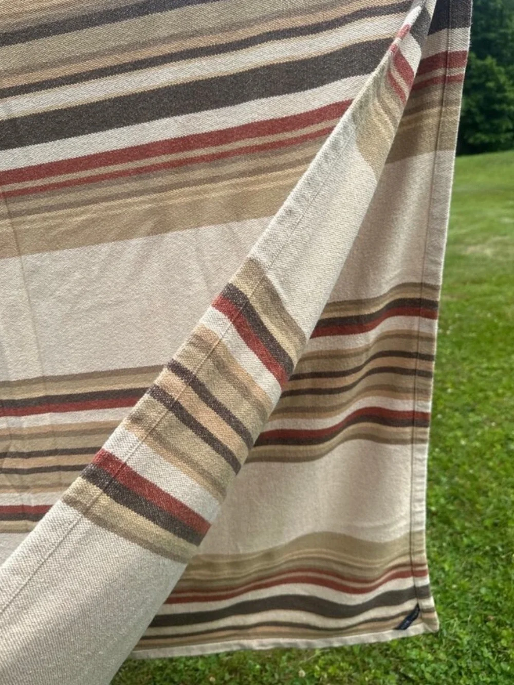 RARE Ralph Lauren Northern Cape 100% Cotton Striped Blanket - King